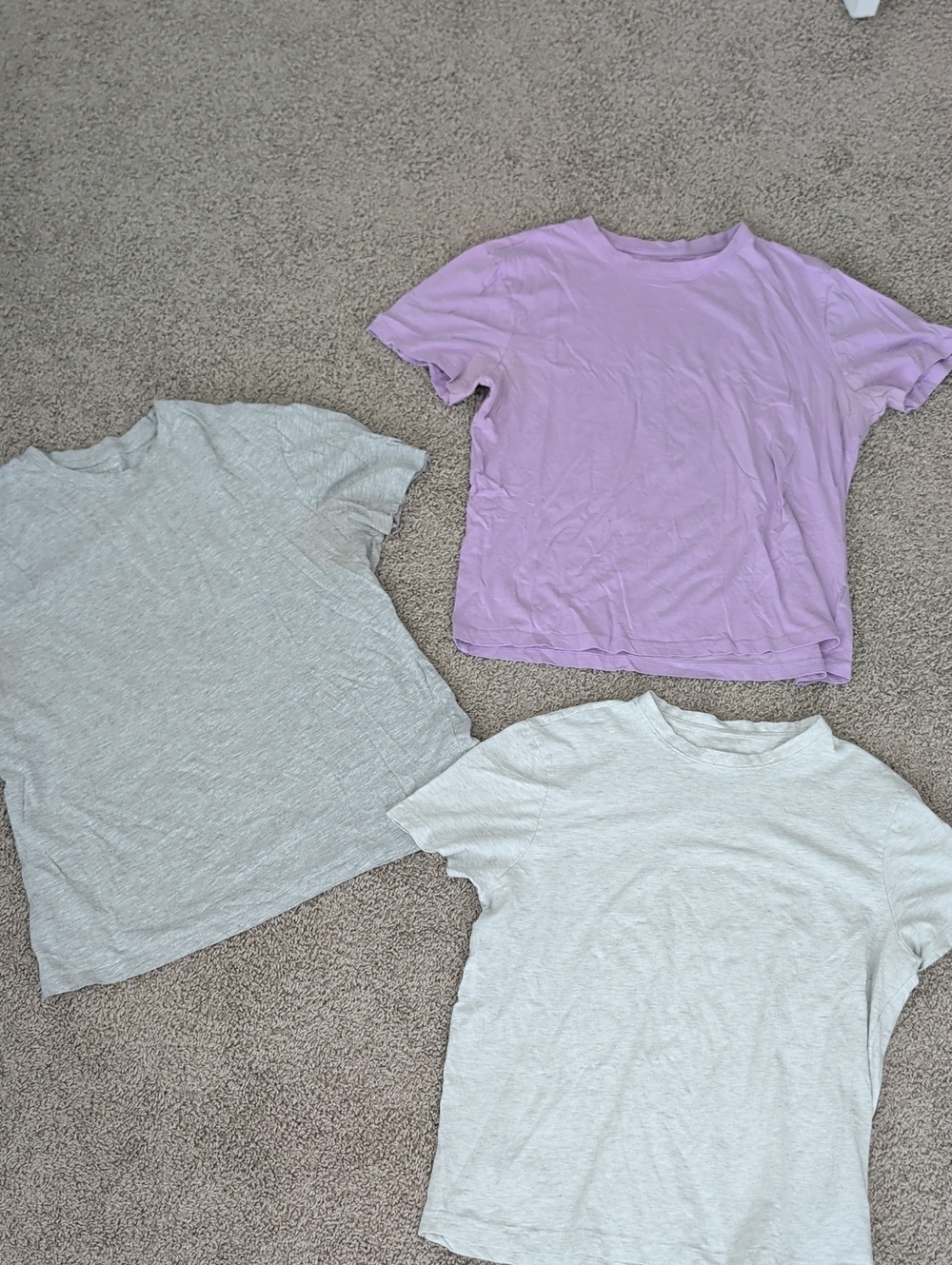 Primark Men's Short Sleeve 3 T-Shirt's In Grey Tones/Lavender Size L